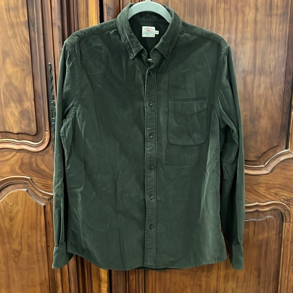 Faherty hunter green corduroy long sleeve button down shirt - Picture 2 of 8